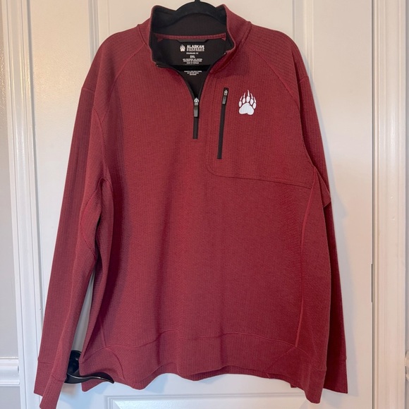 Duluth Trading Co Alaskan Hardgear Men's Maroon Quarter Zip Pullover Size 2XL - Picture 2 of 8